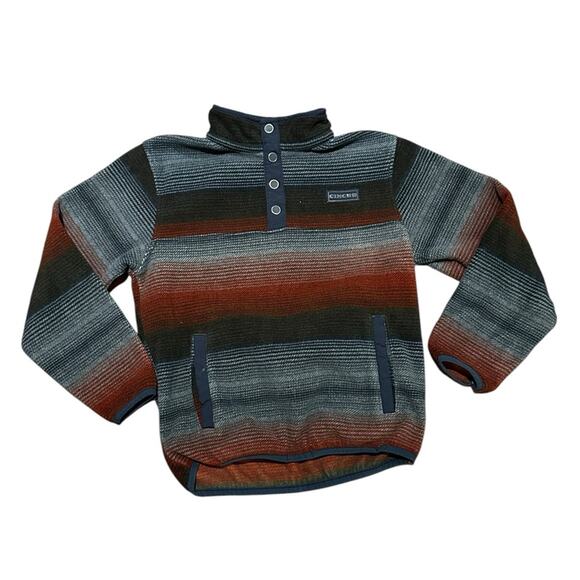 Cinch Striped Quarter Button Pullover in a Youth Size Medium 10 - Picture 1 of 6